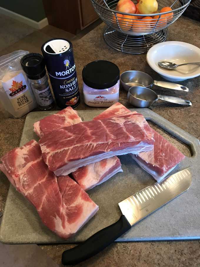 pork belly and curing ingrediants | savorwithjennifer.com