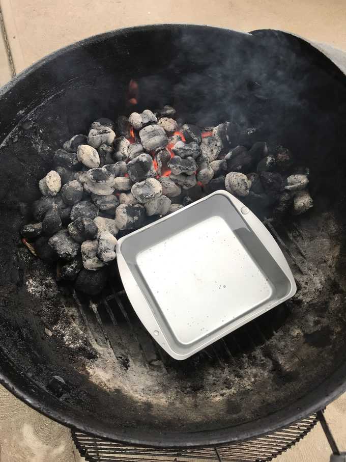 hot coals and water pan | savorwithjennifer.com