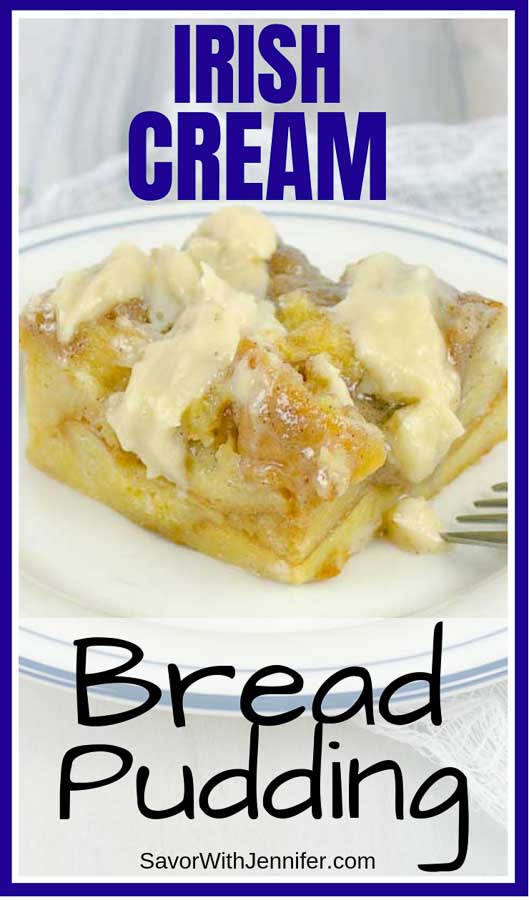 Irish Cream Custard Bread Pudding Pinterest Pin Image