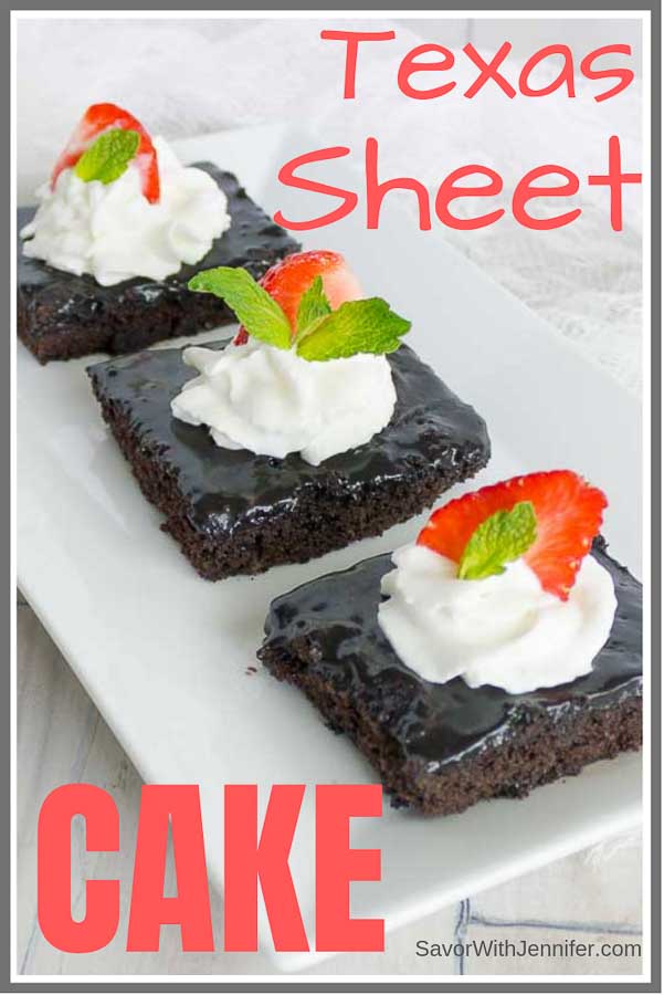 Old Fashioned Buttermilk Texas Sheet Cake pinterest pin image