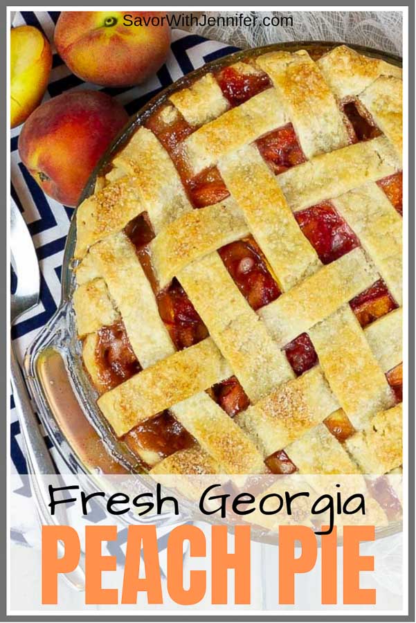 Fresh Peach Pie with Homemade Crust Pinterest Image