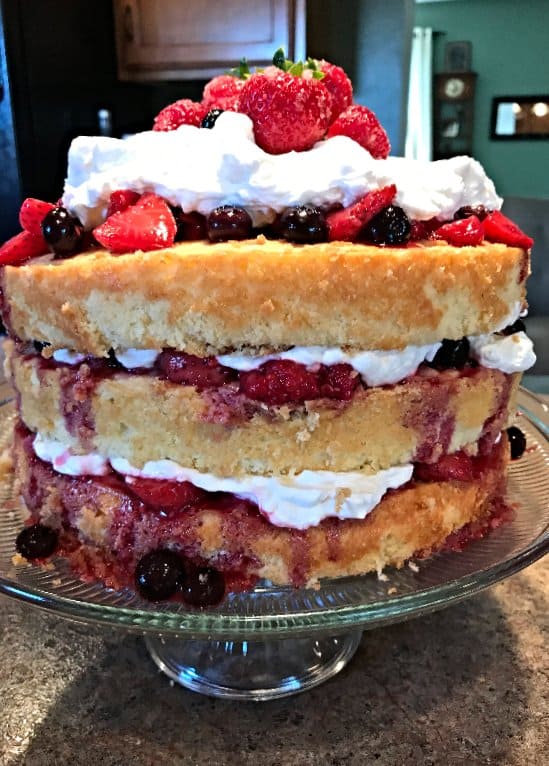 Buttermilk Butter Cake with Berry Compote | SavorwithJennifer.com