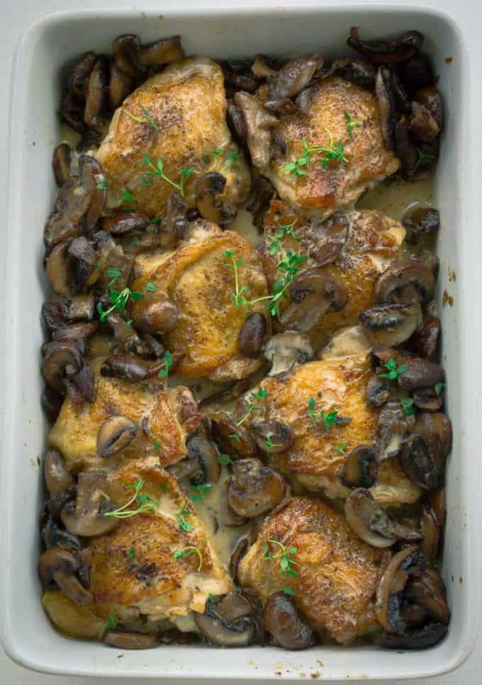 Crispy Roasted Chicken with Mushrooms and Cream SAVOR With Jennifer