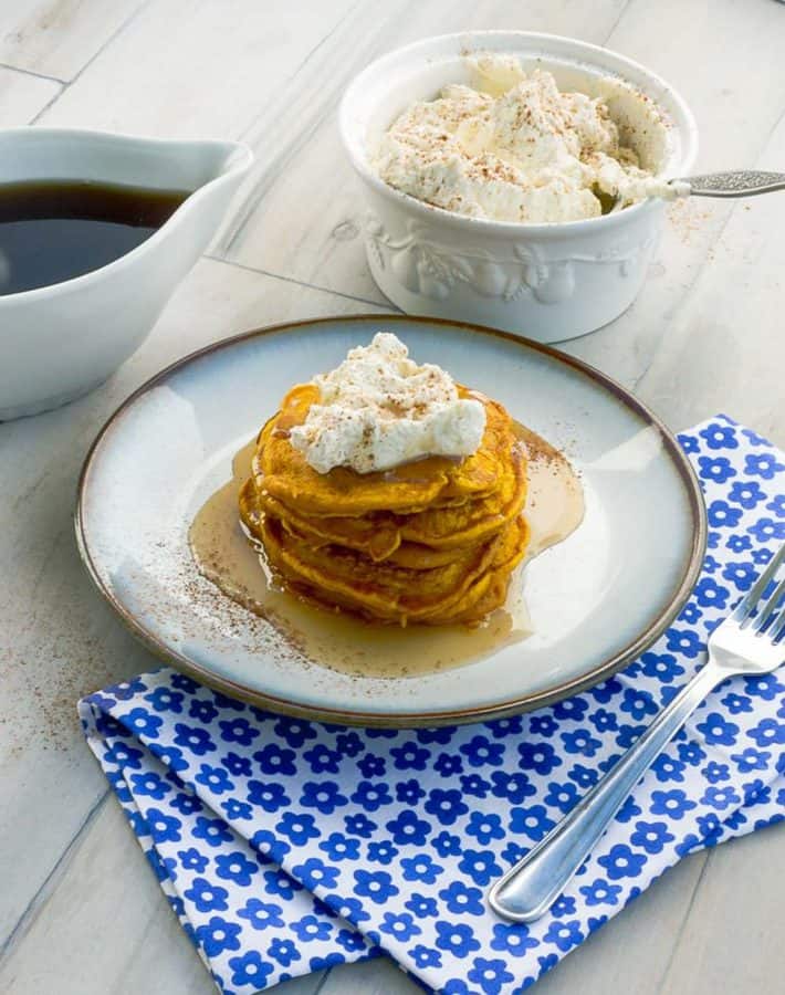 Pumpkin Pie Pancakes With Spiced Whipped Cream SAVOR With Jennifer