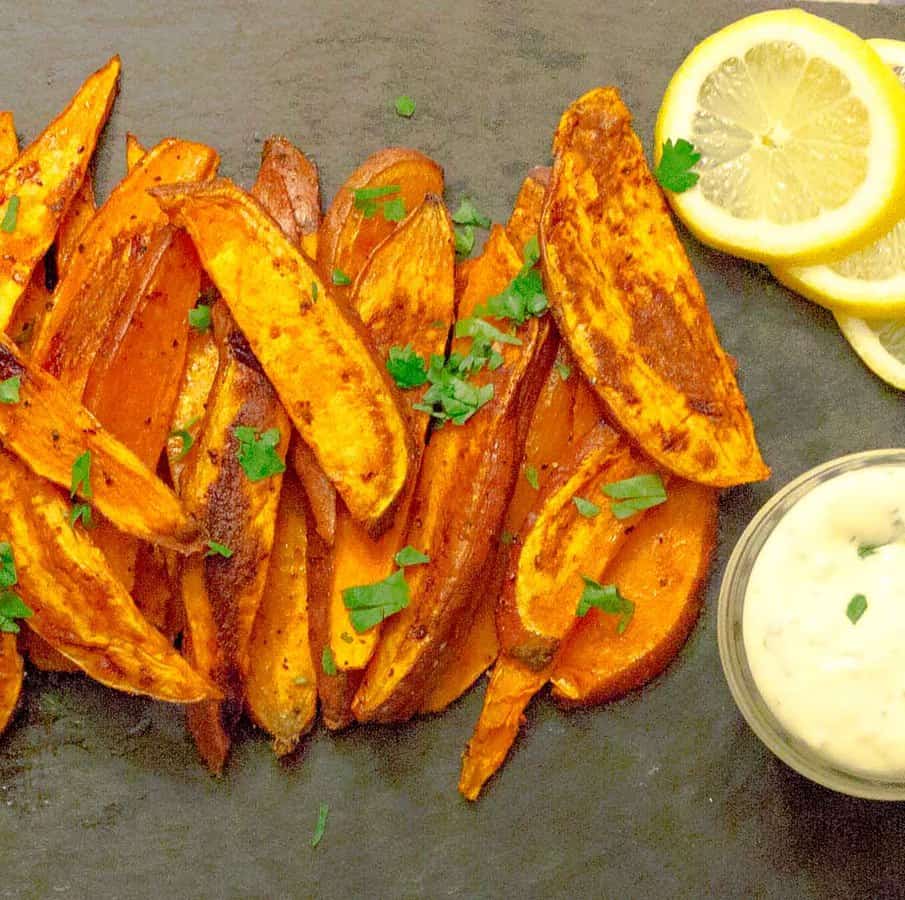Oven Baked Sweet Potato Fries & Garlic Aioli SAVOR With Jennifer