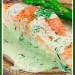 Easy Pan Seared Salmon with Creamy Dill Sauce pinterest pin