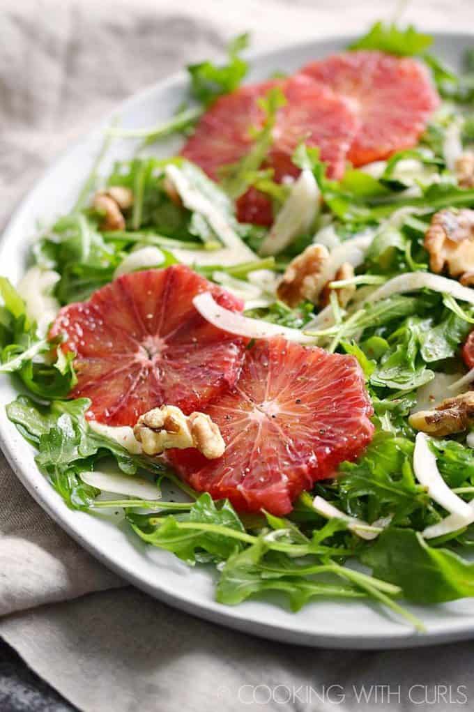 arugula salad with fennel and blood oranges