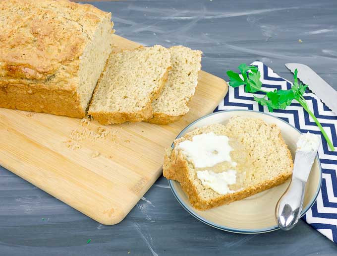 Guinness Beer Bread sliced on cutting board