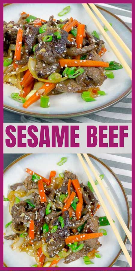 Sesame Beef Stir Fry Pinterest Pin Image