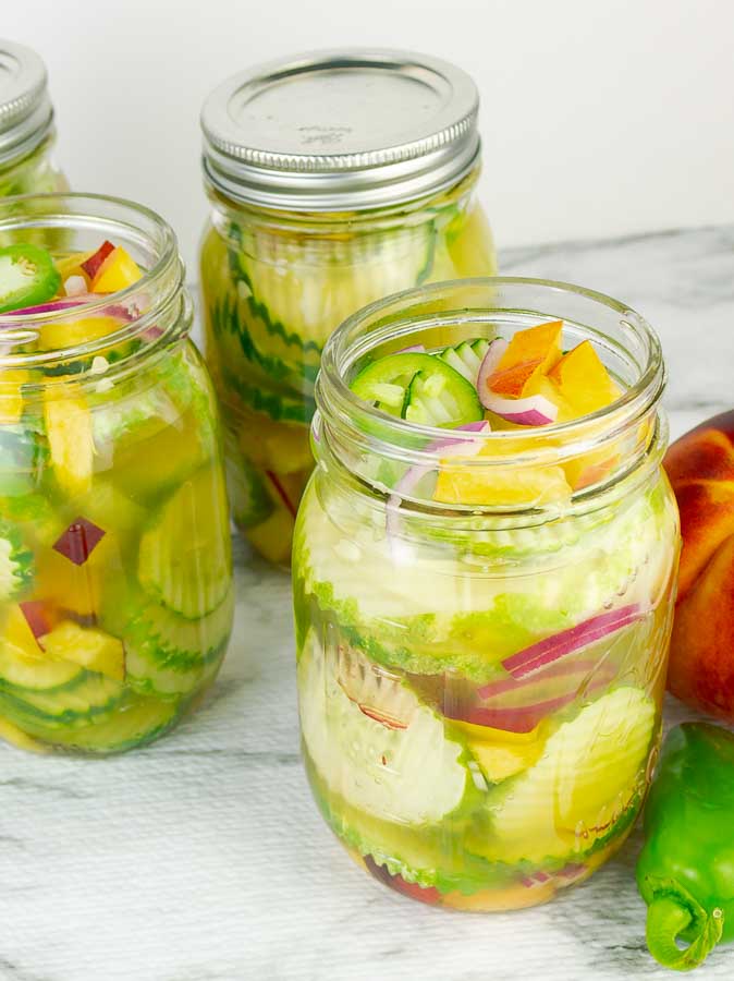 4 jars of Sweet and Spicy Peach Jalapeno Pickles