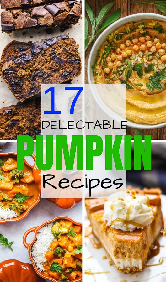 mulit-image collage of pumpkin recipes