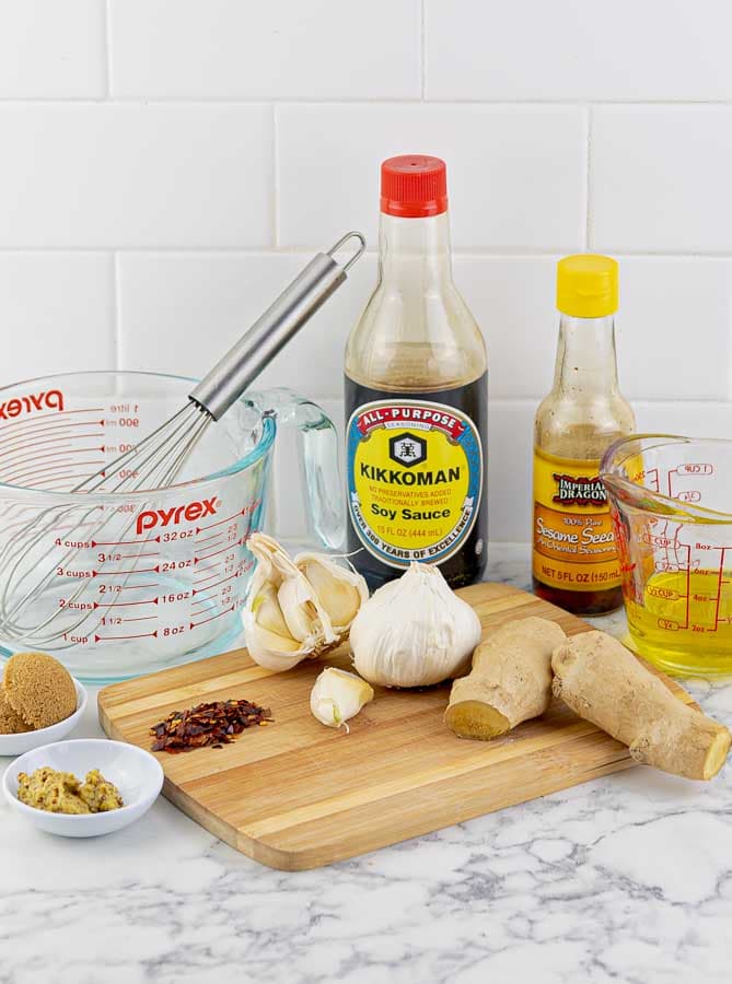 ingredients for The BEST Teriyaki Marinade