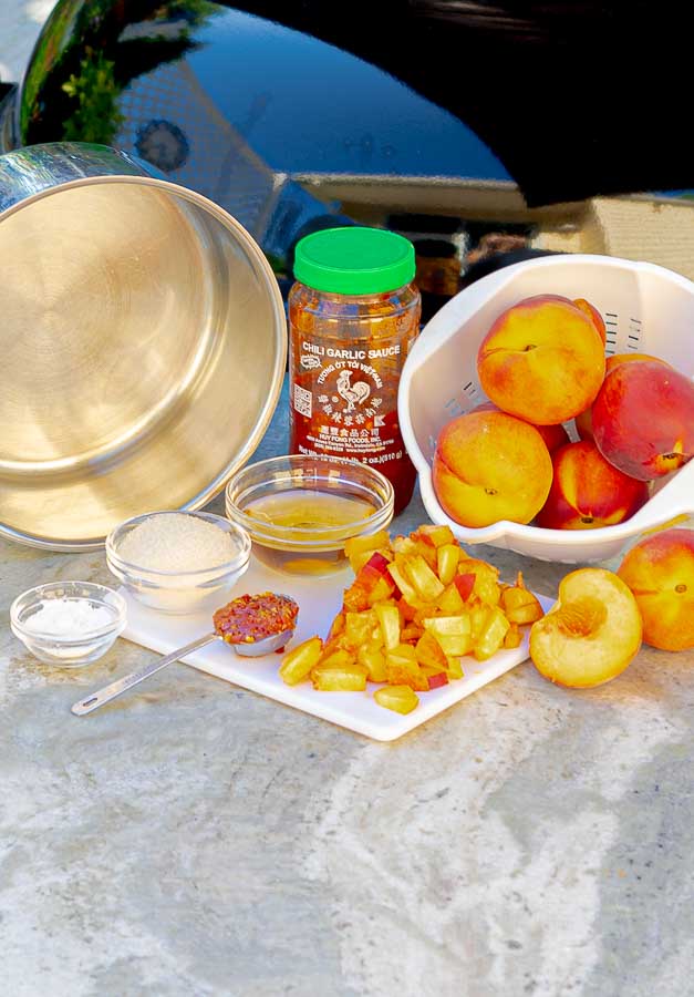 ingredients for peach dipping sauce for coconut rice