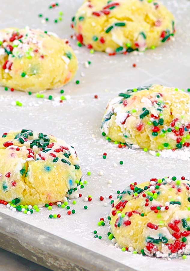 Christmas colored gooey butter cookies