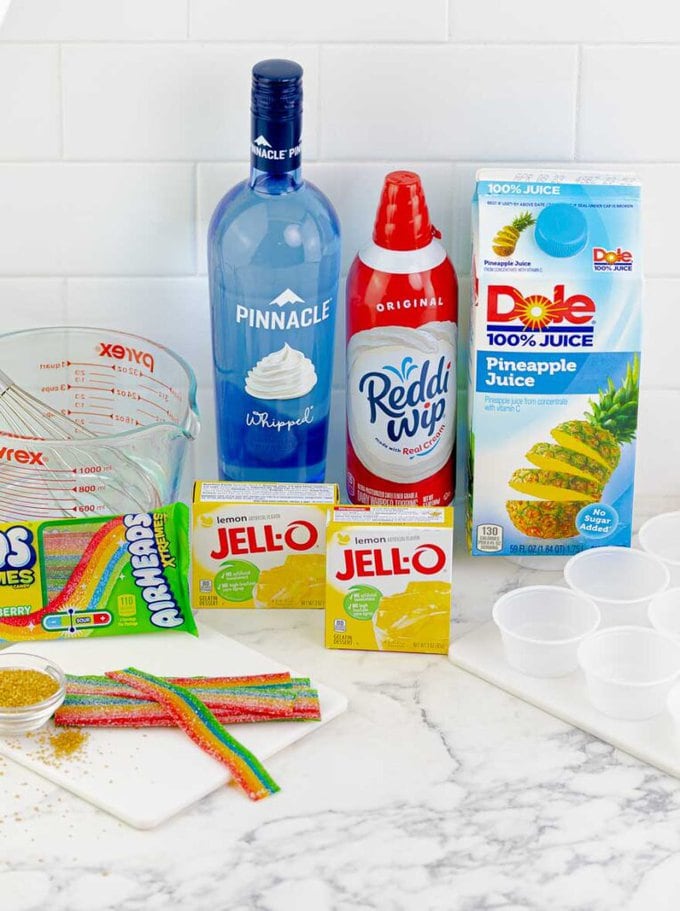 ingredients for pot o' gold jello shots